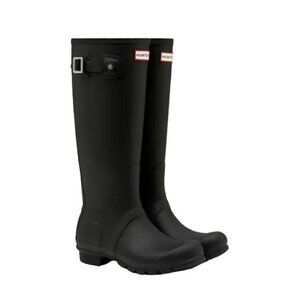 Hunter Rain Boots Woman's 6 Original Tall Matte Black Rainboots Shoes Waterproof